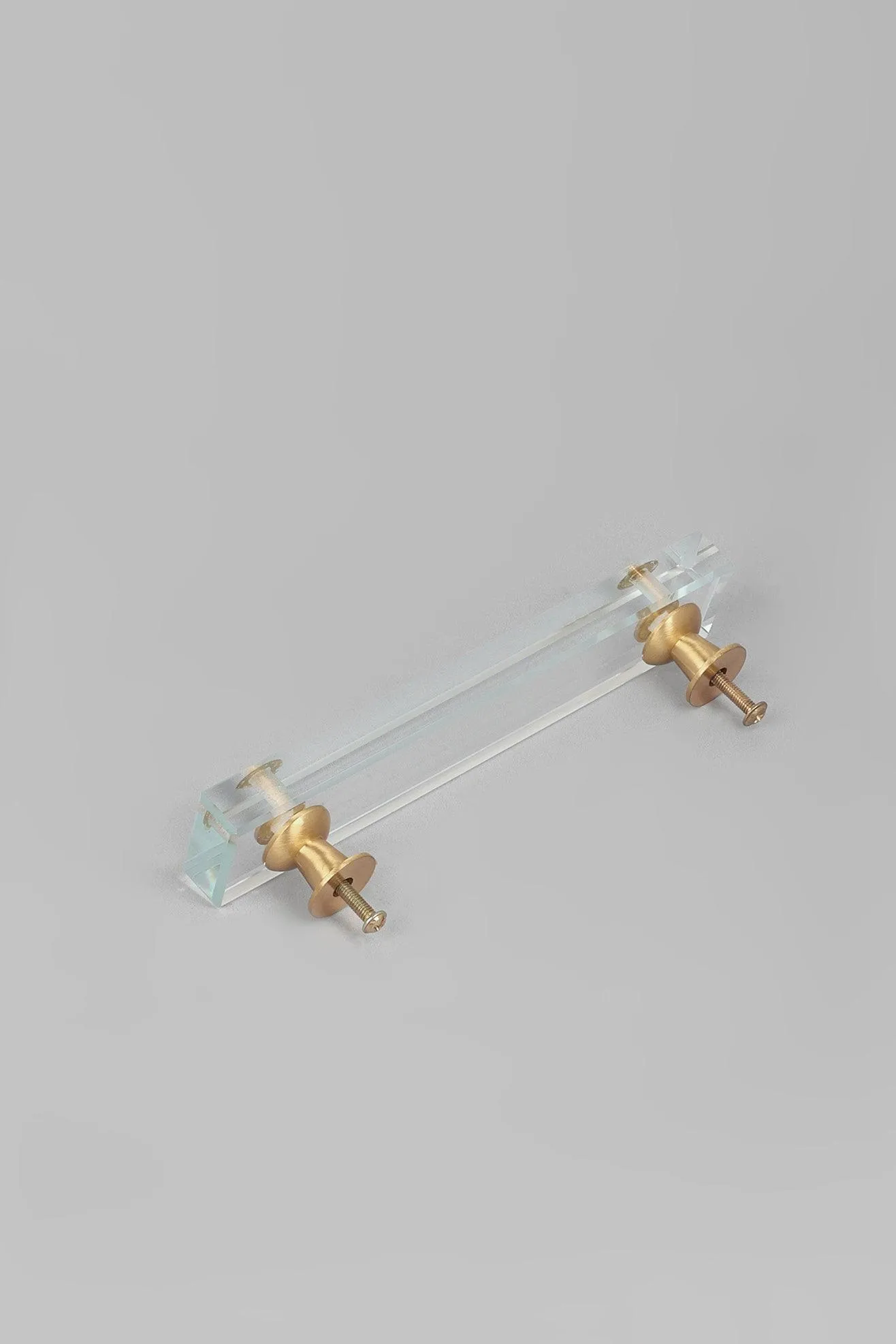 Alchemy Brass Clear Glass Cupboard Door Handle