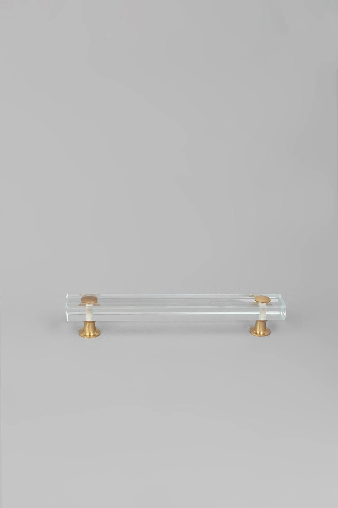 Alchemy Brass Clear Glass Cupboard Door Handle