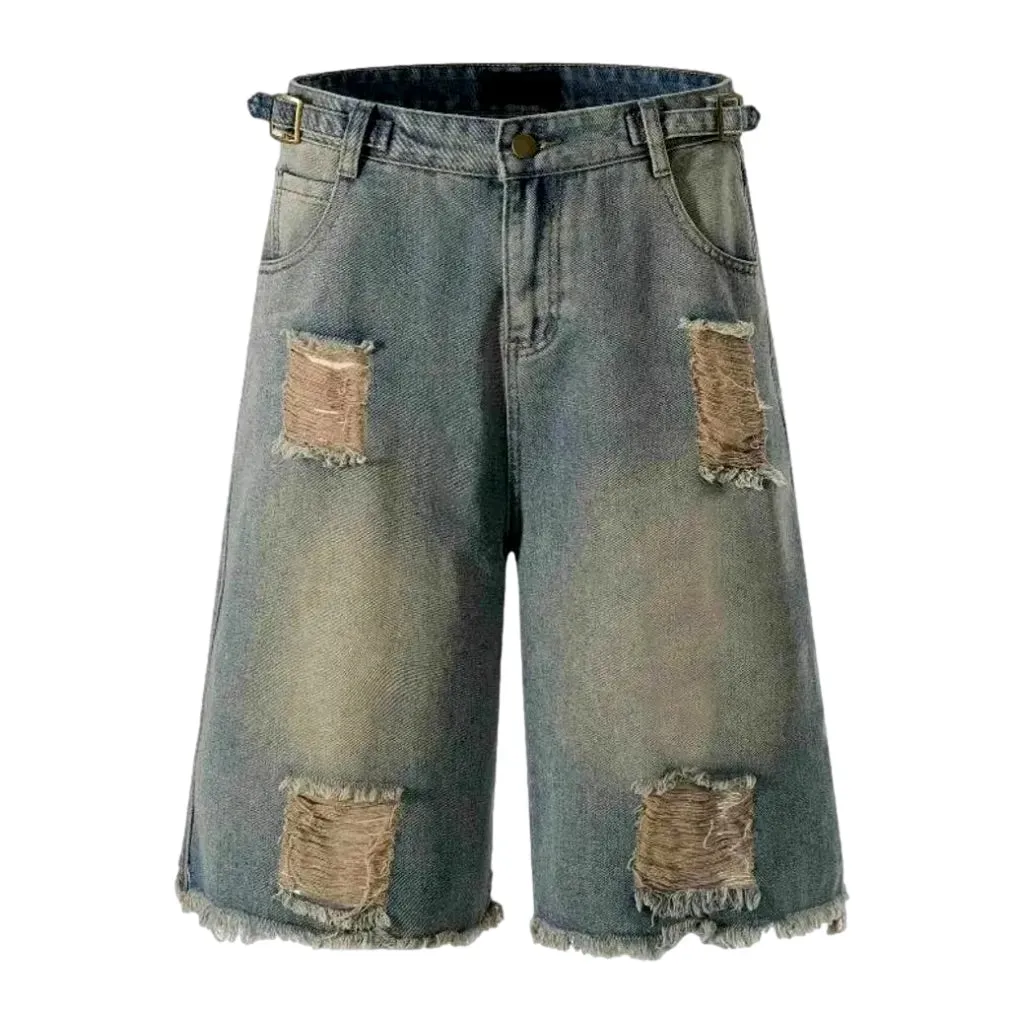Boho men's denim shorts