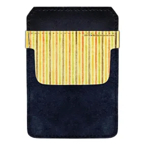 DekoPokit™ Leather Bottle Opener Pocket Protector w/ Designer Flap - Yellow Grunge Stripes
