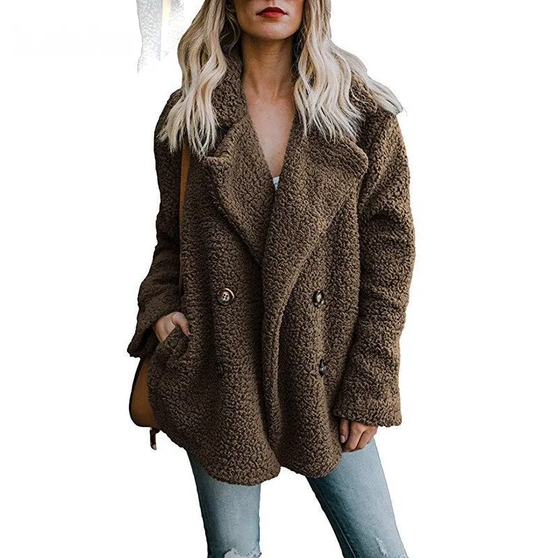 Fleece double breasted jacket