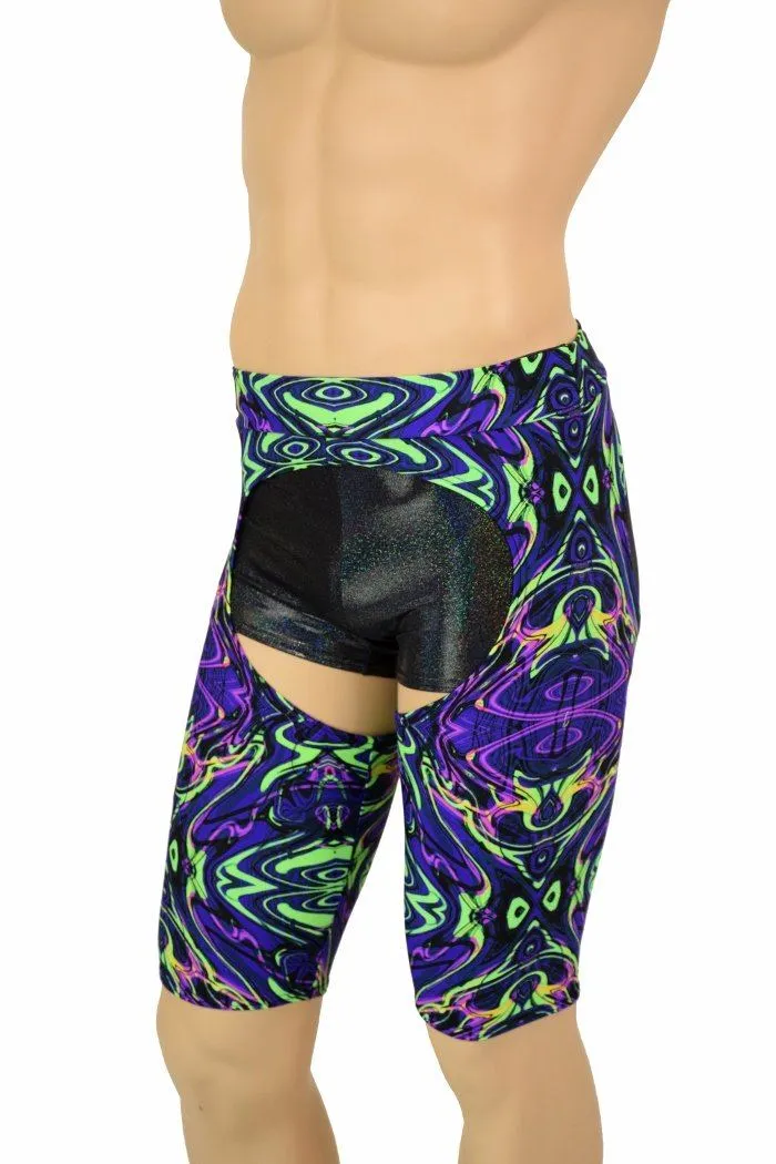 Mens "Sahara" Shorts Chaps in Neon Melt