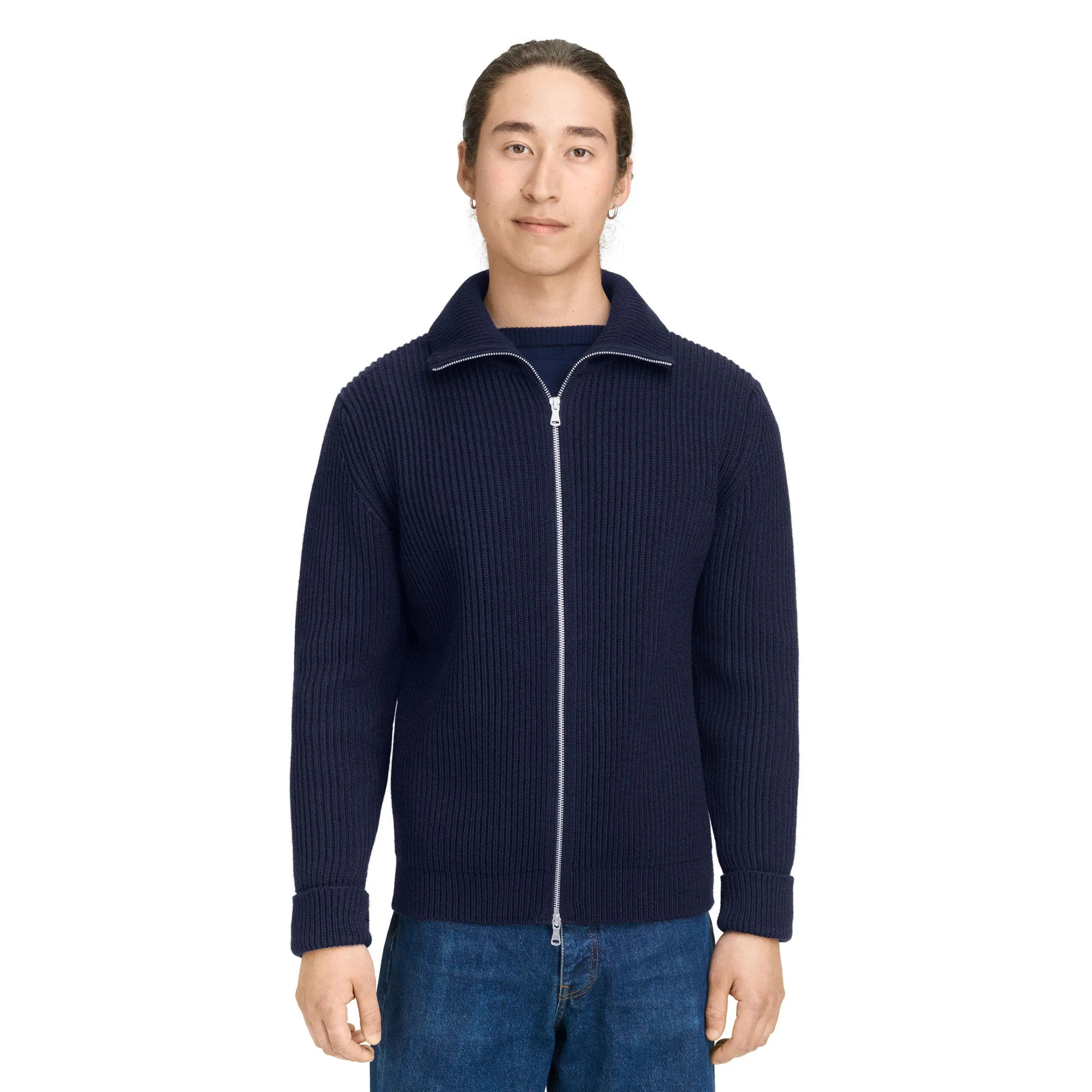 Navy Full-Zip Royal Blue