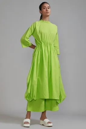 Neon Green Cotton Cowl Tunic