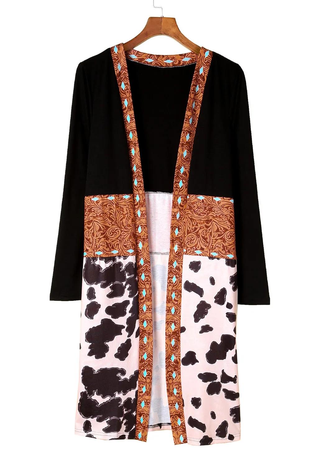 Paisley & Animal Print Fall Long Cardigan