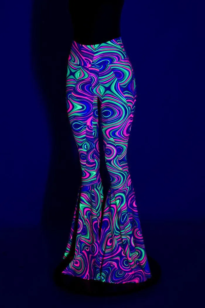 Ready to Ship Glow Worm High Waist Bell Bottom Flares Large