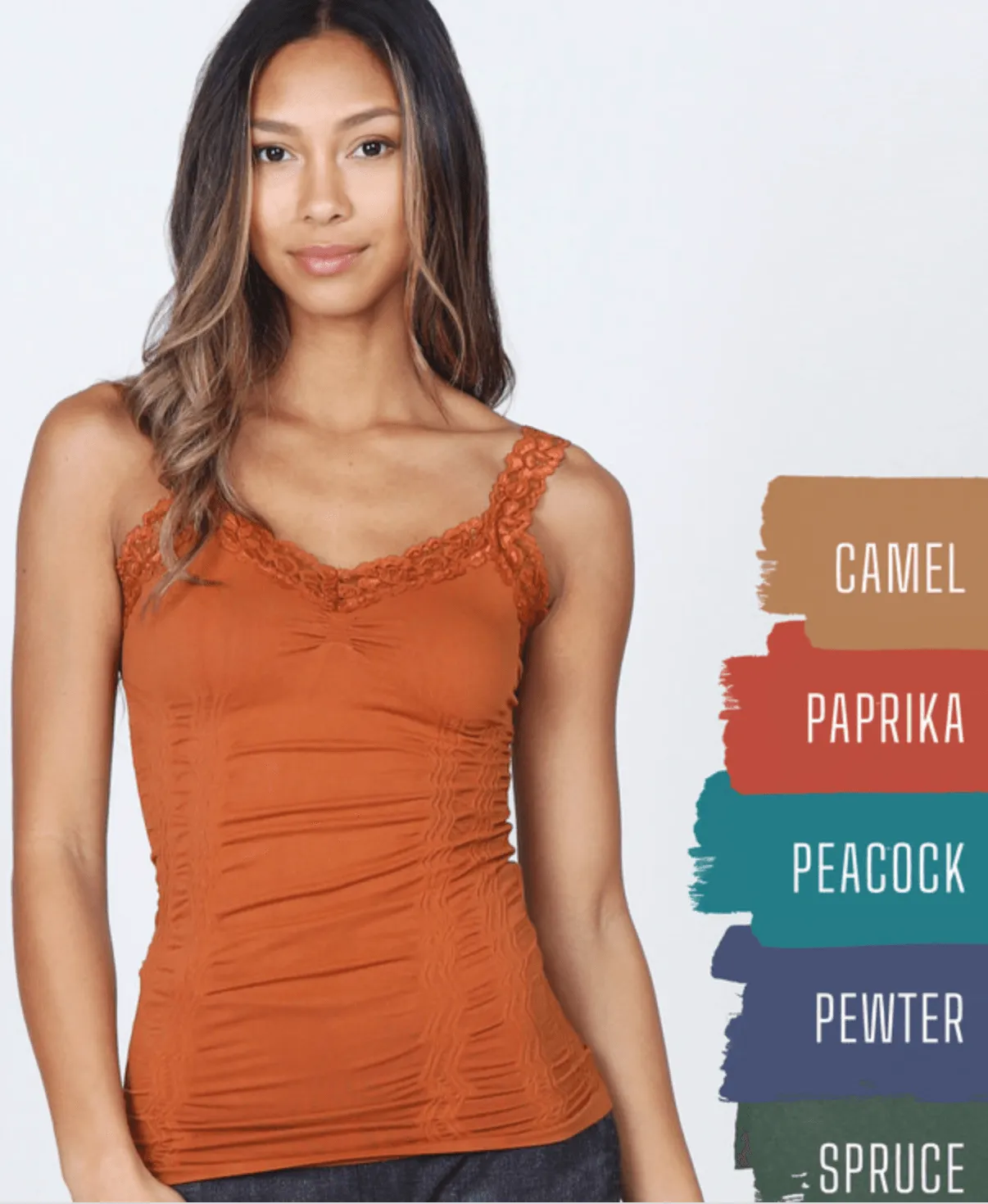 Seamless Laced Corset Camisole in Paprika by M. Rena