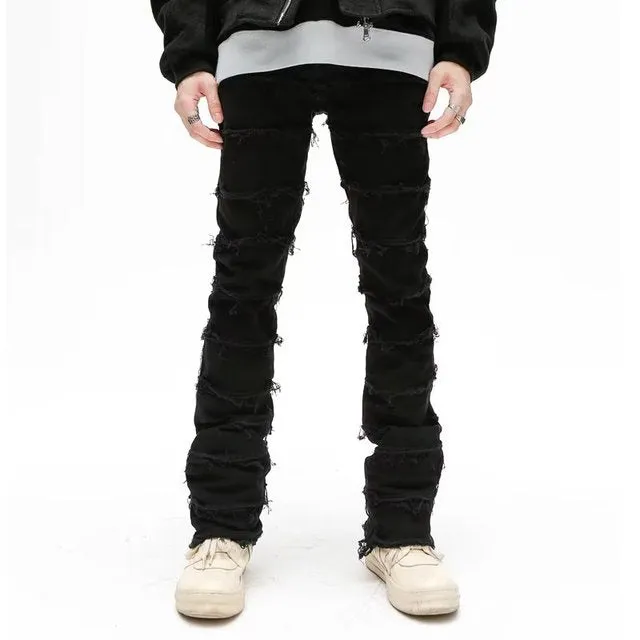 Solid Color Tassels Grunge Jeans