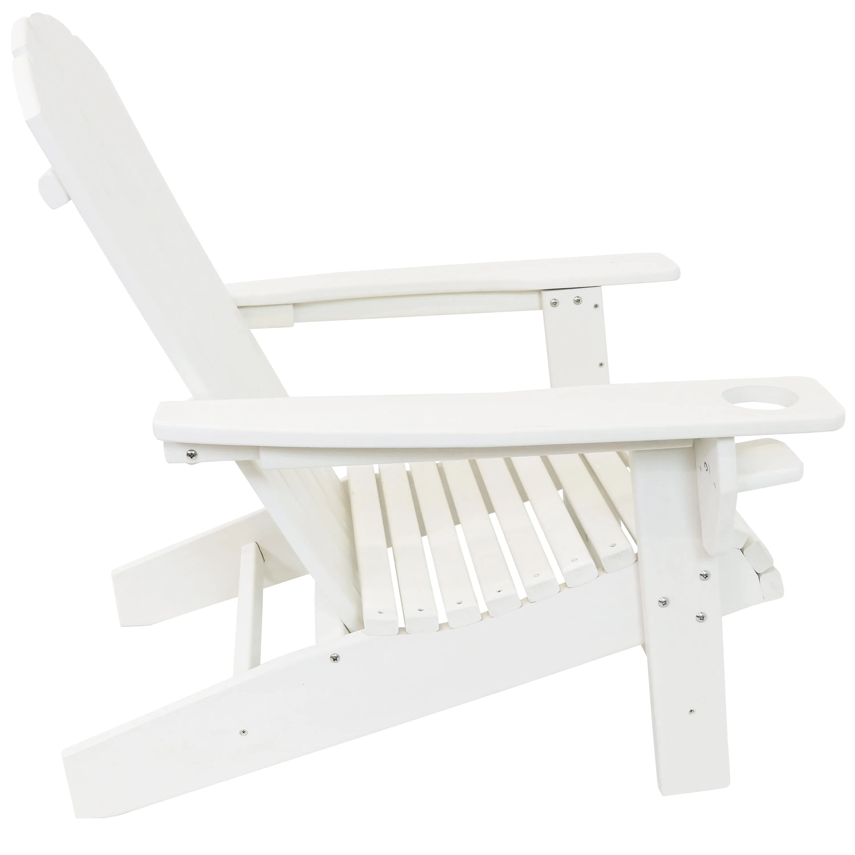 Sunnydaze All-Weather Outdoor Adirondack Chair with Drink Holder - Set of 2