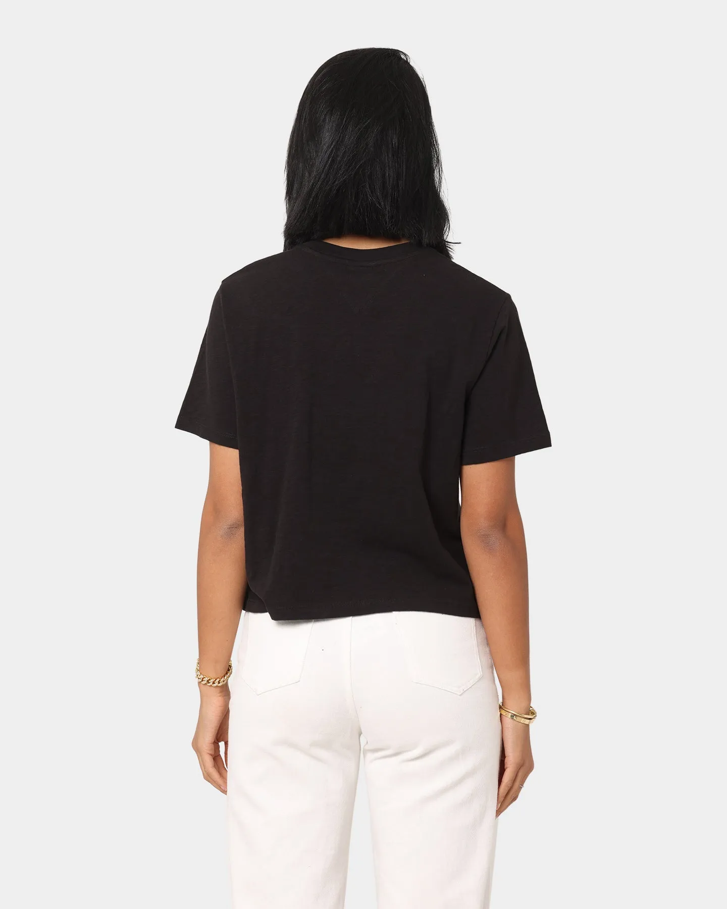 Tommy Jeans Women's Boxy Crop Homespun T-Shirt Black