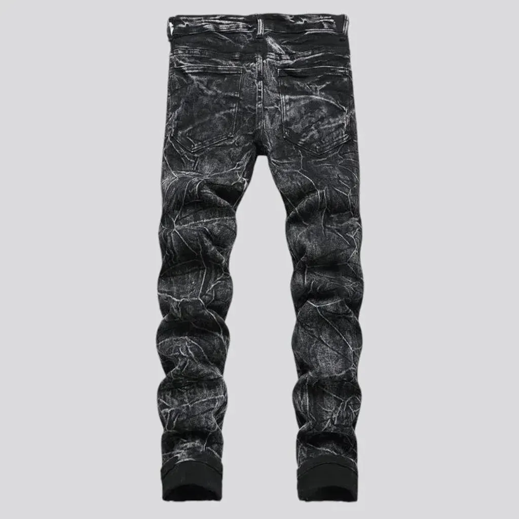 Vintage style grunge skinny jeans for men