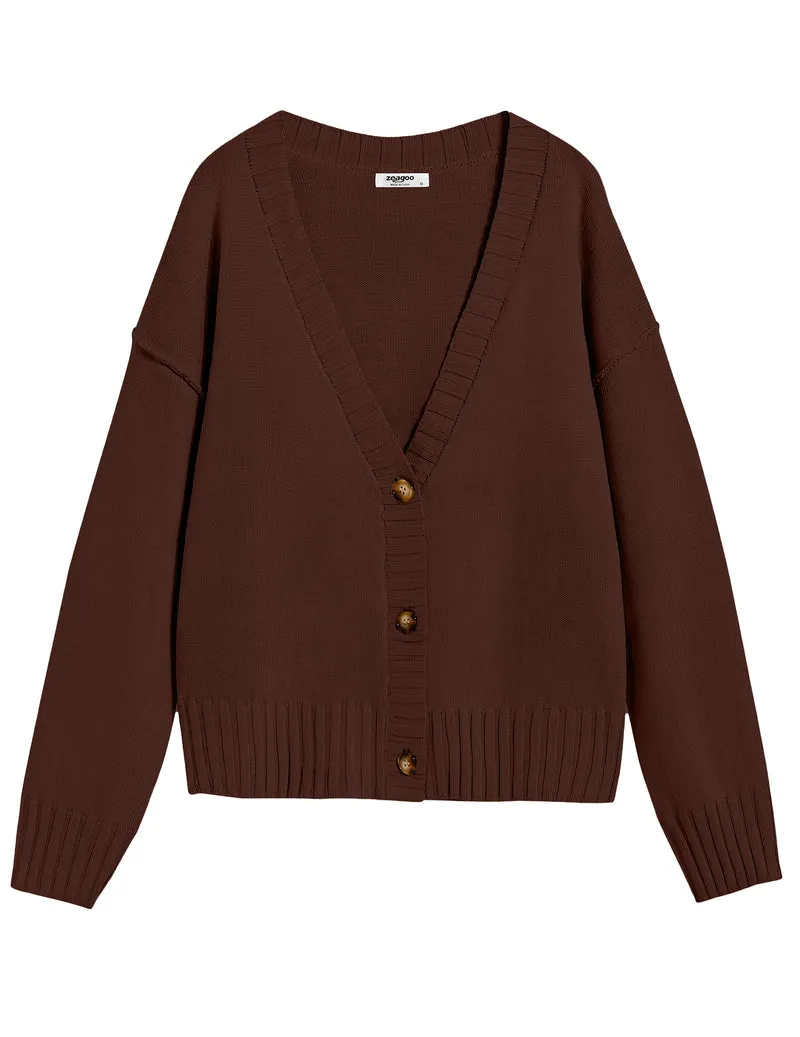 Zeagoo Women's Cropped Cardigan 2024 Fall Button Sweaters
